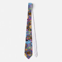 Psychedelic abstract pattern neck tie