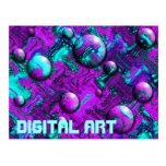 Psychedelic Abstract with Bubbles Postcard