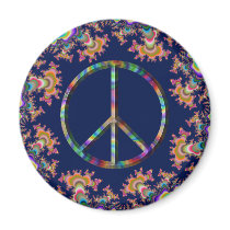 Psychedelic Anemone Peace Sign Magnet
