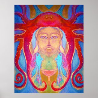 Psychedelic Art 60s Poster Retro Hippie Woman zazzle_print