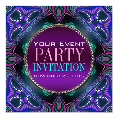 Psychedelic Blacklight Adult Party Invitation