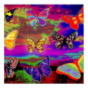 psychedelic Butterflies Poster posters by squirrel27 psychedelic Butterflies Poster posters