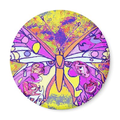 psychedelic Butterfly Magnet by squirrel27