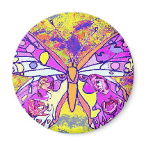 psychedelic Butterfly Magnet