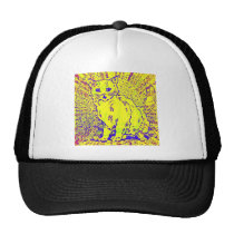 Psychedelic Cat Artwork hats
