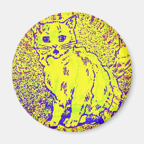 Psychedelic Cat Artwork magnets