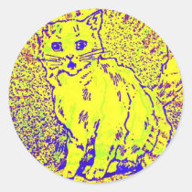 Psychedelic Cat Artwork stickers