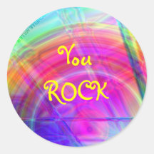 Psychedelic Circle Round Stickers