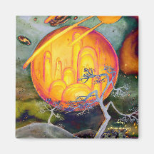 Psychedelic City Fridge Magnet