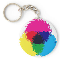 Psychedelic CMYK Key Chain