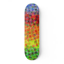 Psychedelic Color Lines: Custom Skateboard