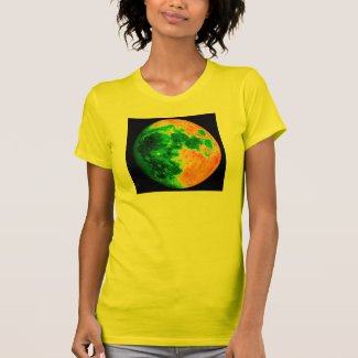 psychedelic color moon tee shirts