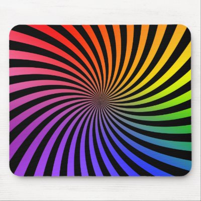 Psychedelic Color Spiral: Mouse Pad by spiritswitchboard