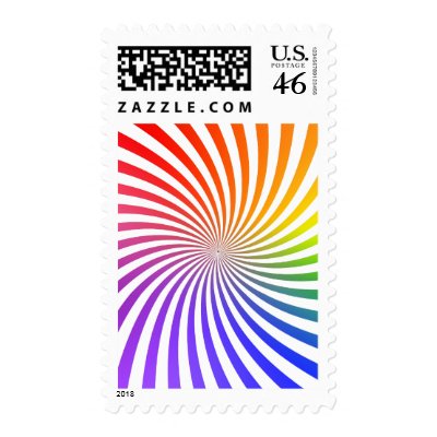 Psychedelic Color Spiral: Postage Stamps by spiritswitchboard