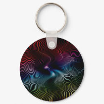 Psychedelic Colored Waves Keychain