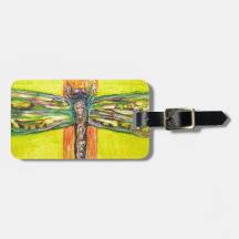Psychedelic Dragonfly in Paradise Luggage Tags