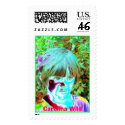 psychedelic face postage