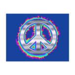 Psychedelic Flaming Peace Sign Postcards