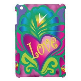 Psychedelic Floral Heart Cover For The iPad Mini