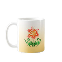 Psychedelic Flower: Vector Drawing: Coffee Mug