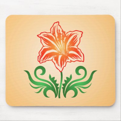 Psychedelic Flower: Vector Drawing: Mousepad by spiritswitchboard