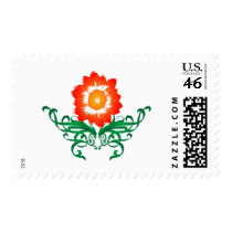 Psychedelic Flower: Vector Drawing: postage