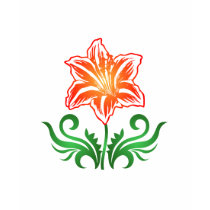 Psychedelic Flower: Vector Drawing: t-shirts