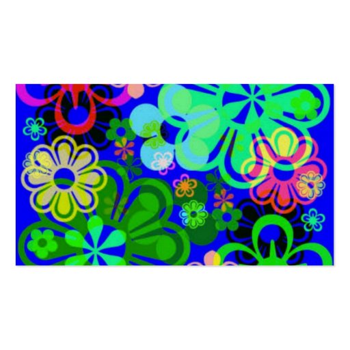PSYCHEDELIC FLOWERS BUSINESS CARDS - CALLING CARDS (back side)