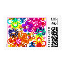 Psychedelic Flowers postage by leslieschiller Psychedelic Flowers postage
