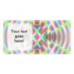Psychedelic Fluorescent Neon Mandala Custom Photo Card