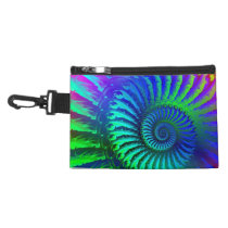 Psychedelic Fractal Blue Pattern Accessory Bag