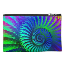 Psychedelic Fractal Blue Pattern Travel Accessory Bag