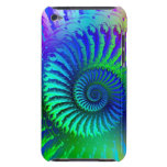 Psychedelic Fractal Blue Pattern Barely There iPod Covers