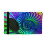 Psychedelic Fractal Blue Pattern iPad Cover