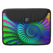 Psychedelic Fractal Blue Pattern MacBook Pro Sleeves