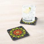 Psychedelic Fractal Kaleidoscope Om Set of 6 Beverage Coasters