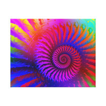 Psychedelic Fractal Pink Pattern Stretched Canvas Print