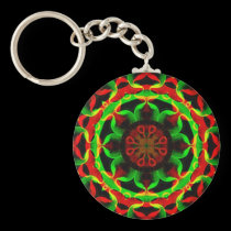 Psychedelic Fruit Slice Keychain