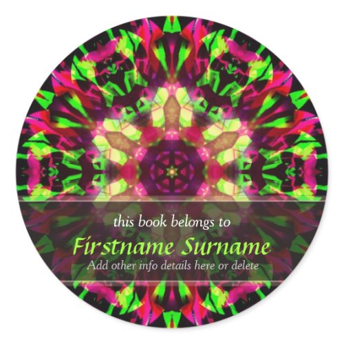 Psychedelic Funtimes Art Bookplate Sticker sticker