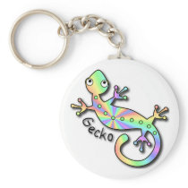 Psychedelic Gecko keychain