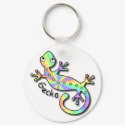 Psychedelic Gecko keychain