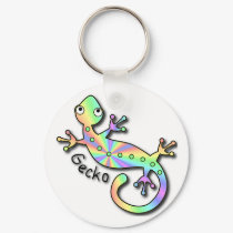 Psychedelic Gecko keychain