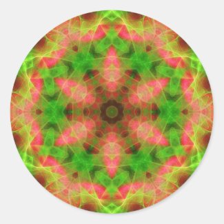 Psychedelic Geometric Fluro Weave Sticker