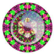 Psychedelic Geometric Yin Yang Sticker by webgrrl