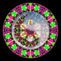 Psychedelic Geometric Yin Yang Sticker stickers