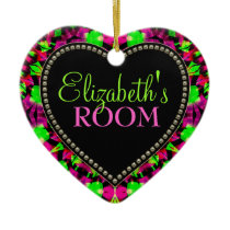 Psychedelic Girl Your Room Door Heart Ornament
