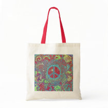 Psychedelic Groovy Trippy Peace Sign bags