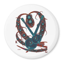 Psychedelic Guitar magnets by DanceswithCats Psychedelic Guitar magnets