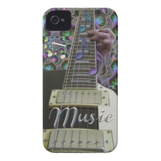 Psychedelic Guitar with Rainbow Notes iPhone Case Iphone 4 Case-mate Cases