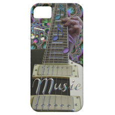 Psychedelic Guitar with Rainbow Notes iPhone Case iPhone 5 Cover